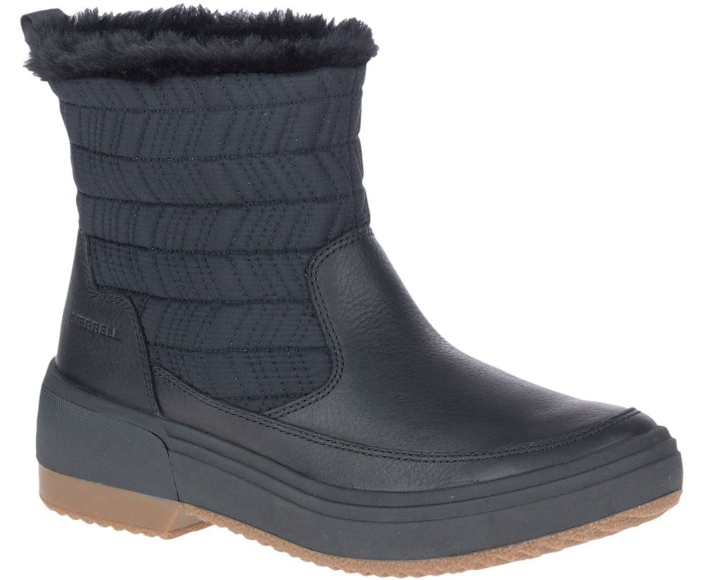 Merrell Boots Black - Haven Bluff Polar Waterproof - Womens 46SOZAQEY